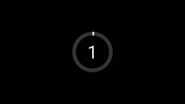 five seconds countdown timer animation.from 0 to 5 seconds on transparent background, 5 sec circle countdown timer with alpha channel, 5 second countdown timer animation in 4k