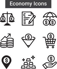 Money icons. Outline symbols collection. Premium vector line icons set
