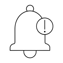 Outline drawing of a bell with an exclamation mark