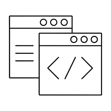 Two simple windows with code and menu line design