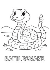 coloring book Rattlesnake – a rattlesnake shaking its tail