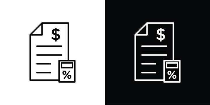 Budget planning icon line drawing clipart symbol. Vector illustration - Powered by Adobe