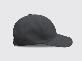 Black baseball cap side view