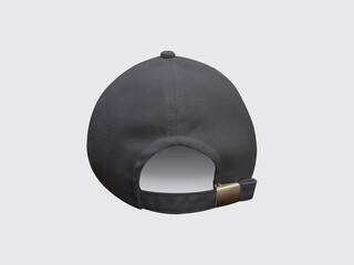 Black baseball cap back view