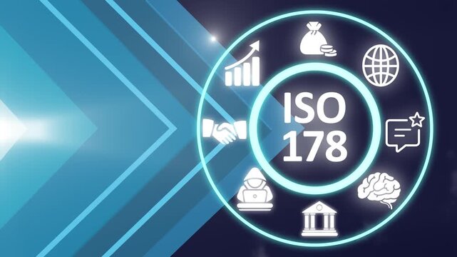 ISO 178 acronym, test method for determining the flexural properties of rigid and semirigid plastics by performing a three point bend test on a universal testing system. Showing ISO icons.