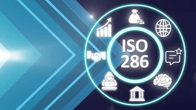 ISO 286 acronym, specifies tolerances associated with shaft and hole fits. Showing ISO 286 icons on virtual screen.