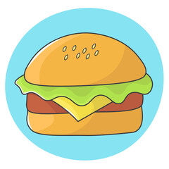 vector illustration of cheese burger