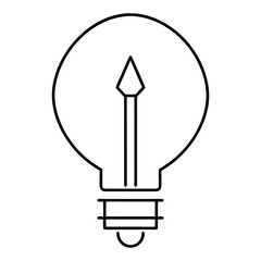 Outline drawing of a lightbulb on a white background