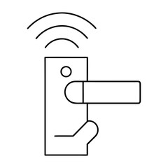 Illustration of a smart lock with signal waves above