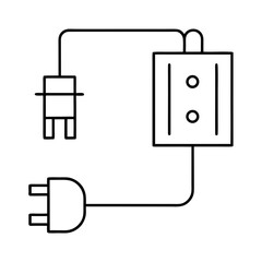 Schematic diagram of electrical plug and outlet box