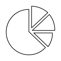 Outline of a pie chart with three slices removed