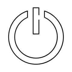 Simple black and white power button outline icon