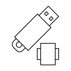 Outline drawing of a usb drive with its cap off