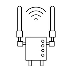 Illustration of a wireless router with two antennas