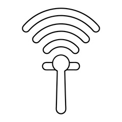 Outline of a wifi tower transmitting signal waves
