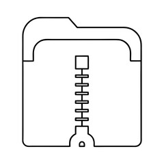 Outline of a zipped folder icon in black and white
