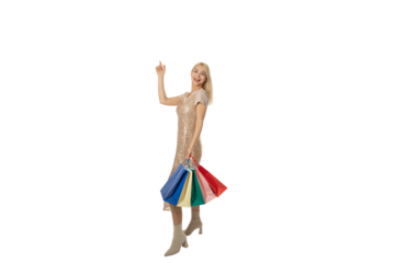 Girl with Shopping Bags