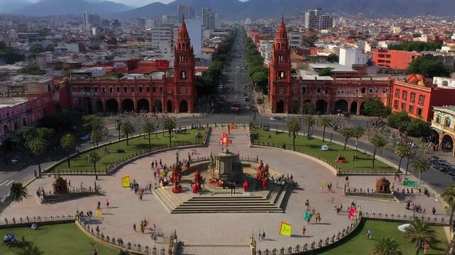 Aeralview Plaza de Armas, 16 de septiembre, fiesta mexicana, San Luis Potosi