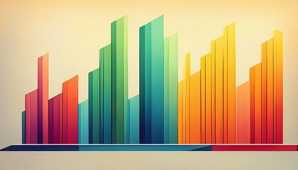 horizontal bar graph with six vertical bars the bars are arranged in a vertical line with each bar having a different color blue green yellow pink orange and red