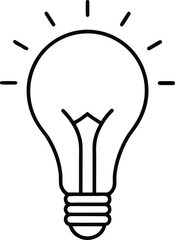 Lightbulb line icon symbolizing idea and innovation isolated on transparent background