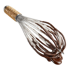 Chocolate Covered Whisk on white background