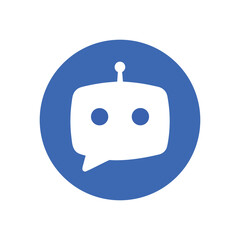 Chatbot Robot Minimal Vector Icon AI Assistant Blue