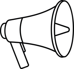 Megaphone outline icon vector for loud announcement isolated on transparent background
