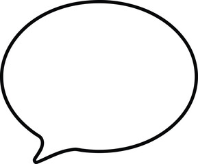 Blank speech bubble line icon for text and thoughts isolated on transparent background