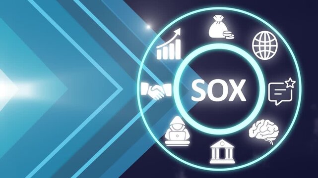 SOX acronym, Sarbanes Oxley Act concept, U.S. federal law enacted in 2002 for corporate accounting control. Business, modern technology, internet and networking concept.