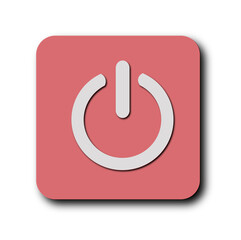 Minimalist Red Power Button Icon – Flat Geometric Design