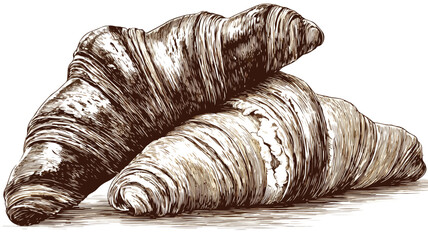 Delicious Croissants Illustration - Gourmet Pastry with Stylish Design