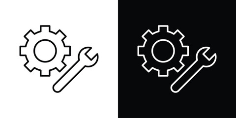 Function icon line drawing clipart symbol. Vector illustration