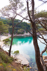 Deserted beach on the Costa Brava, Girona, Spain