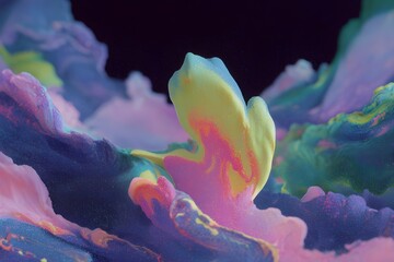 vibrant abstract color explosion with fluid organic shapes