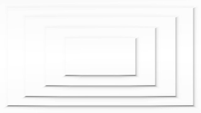 White neomorphic rectangle background animation with smooth ripple motion on clean white surface. 4K animated background for presentations, product showcases, layout placeholder, and motion graphics.