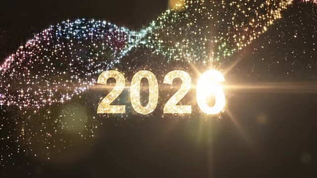 Abstract digital artwork with glowing text and colorful bokeh