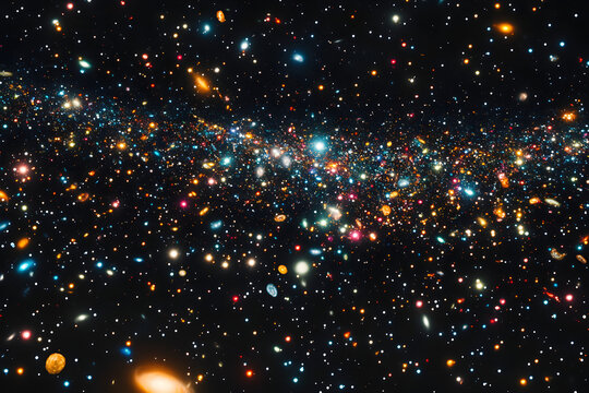 Vast cosmic panorama showcasing a dazzling array of distant galaxies in deep space.