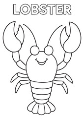 coloring book Lobster – A lobster standing with raised pincers.