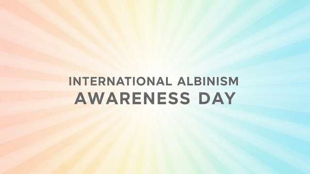 Bright sunburst icon with soft pastel tones and ‘International Albinism Awareness Day’ clean typography. - Powered by Adobe