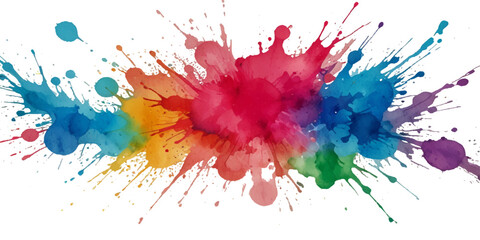 colorful rainbow holi paint color powder splash explosion isolated in transparent background