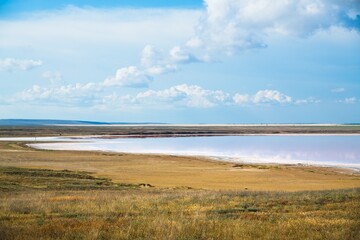 Beautiful lagoon or salt lake landscape