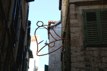 Christmas decorations on the street in Split, Croatia.