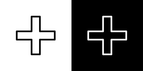 Obraz premium Plus symbol icon representing add action, creating new items, increasing values, and expanding content in interfaces.