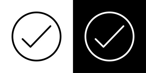 Simple checkmark icon symbolizing confirmation, task completion, approval, and successful actions in interfaces.