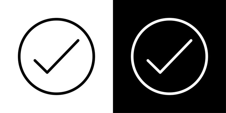 Simple checkmark icon symbolizing confirmation, task completion, approval, and successful actions in interfaces.