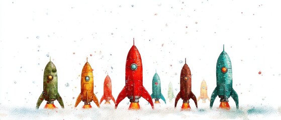 Retro rockets celebrate the New Year with joy
