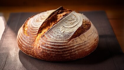 sourdough bread round large flour yeast breakfast food baked bakery organic