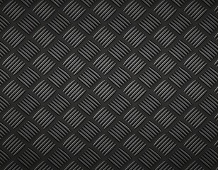 seamless metal floor plate with diamond pattern black metal background or black steel surface tile square geometric warehouse steel room garage large space concrete