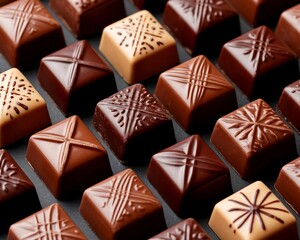 Lots of chocolates on a dark background