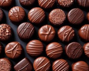 Lots of chocolates on a dark background